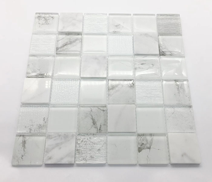 Favorable Price Kitchen Backsplash Back Splash Wall Tiles Square Shape Glass Mosaic