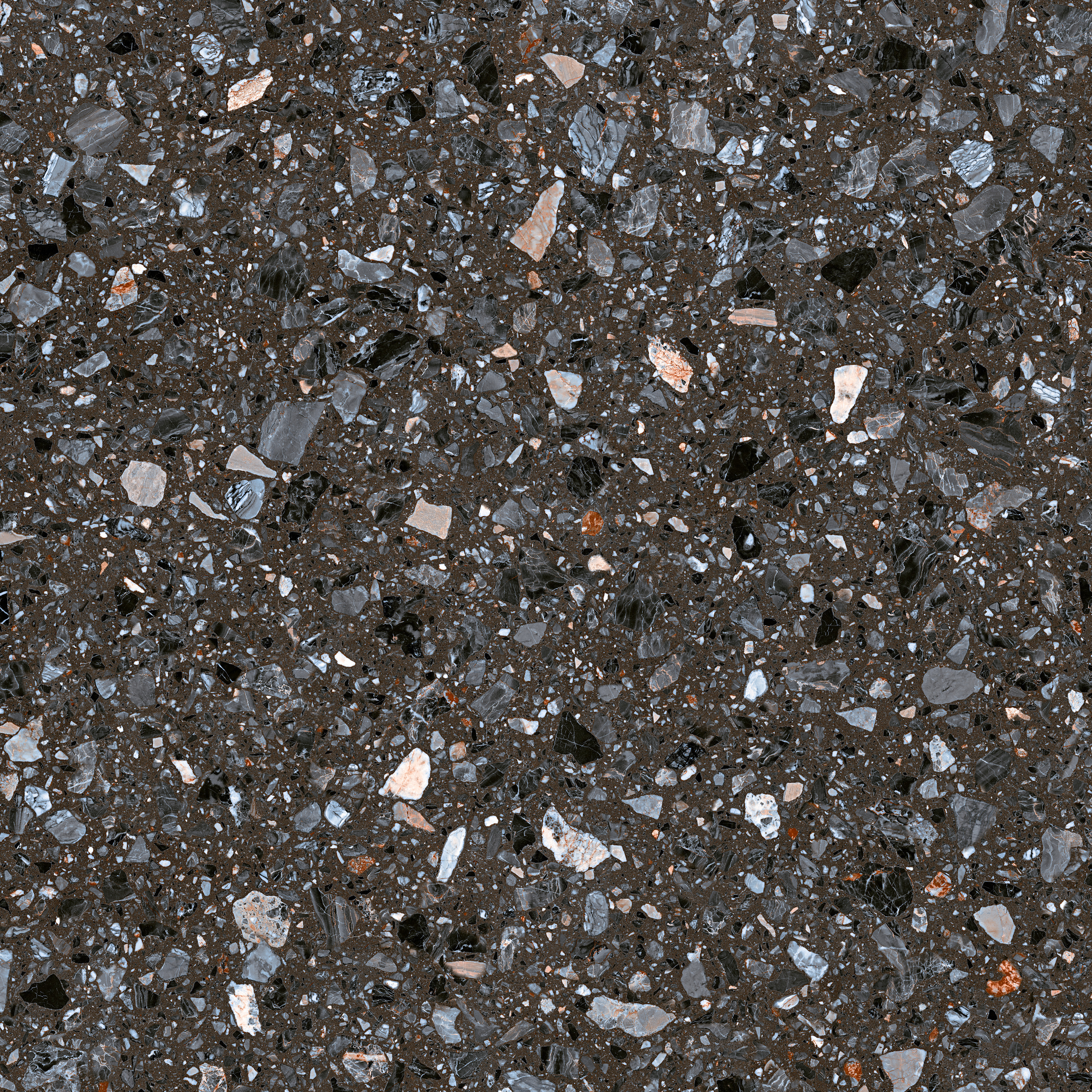 Dark Color Terrazzo Futuro Glazed Marble Tiles For Household