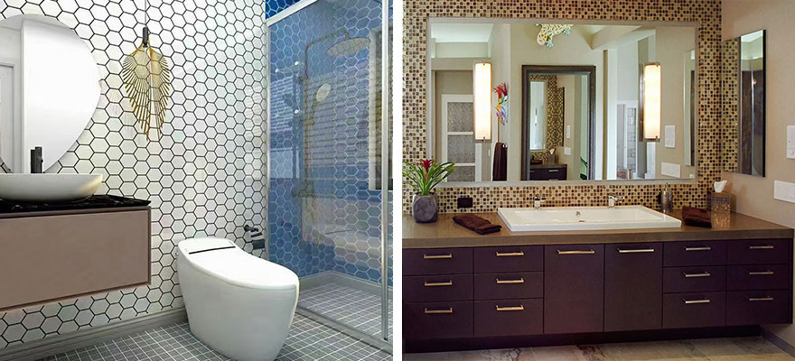 High Level Luxury Decoration Hexagon Glass Mosaic For Hotel Shopping Mall