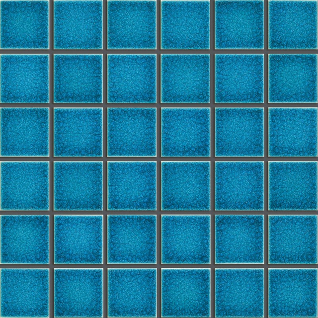 Colors Ceramic Swimming Pool Tile For Hotel Pool Ice Crack Square Mix Blue Porcelain Mosaic