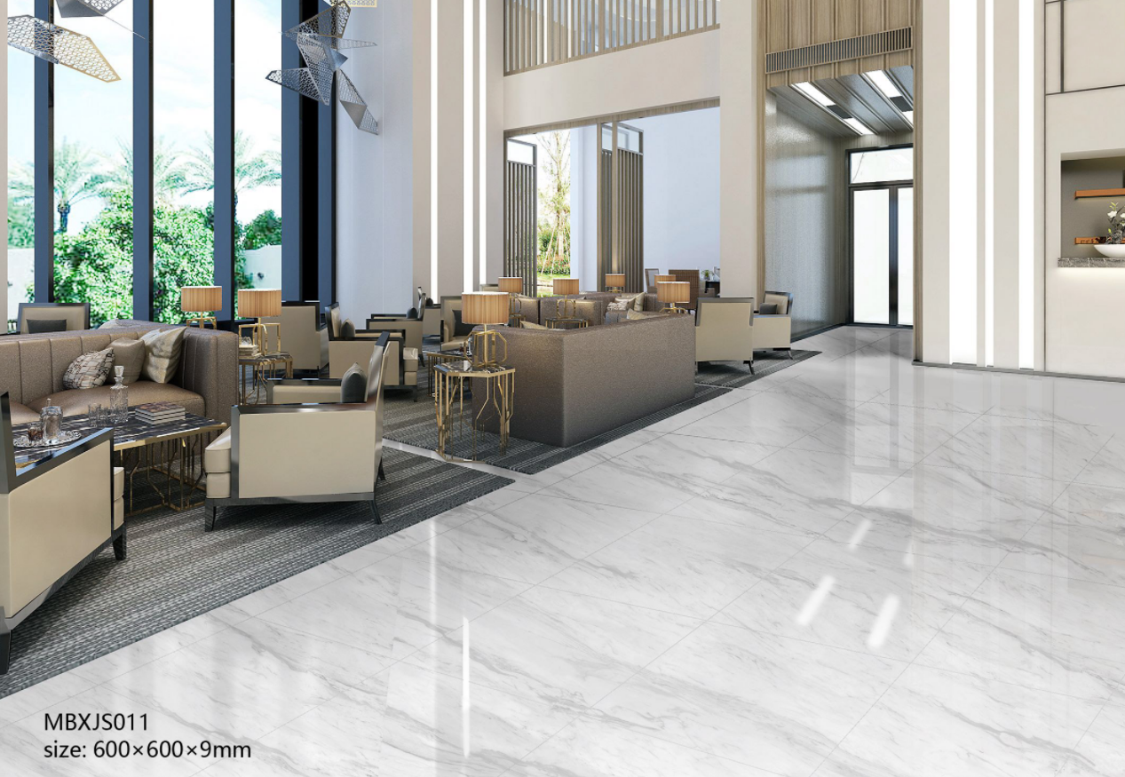 效果图-Wholesale Modern Super Effect Carrara 600x600 Glazed Porcelain Floor Tiles