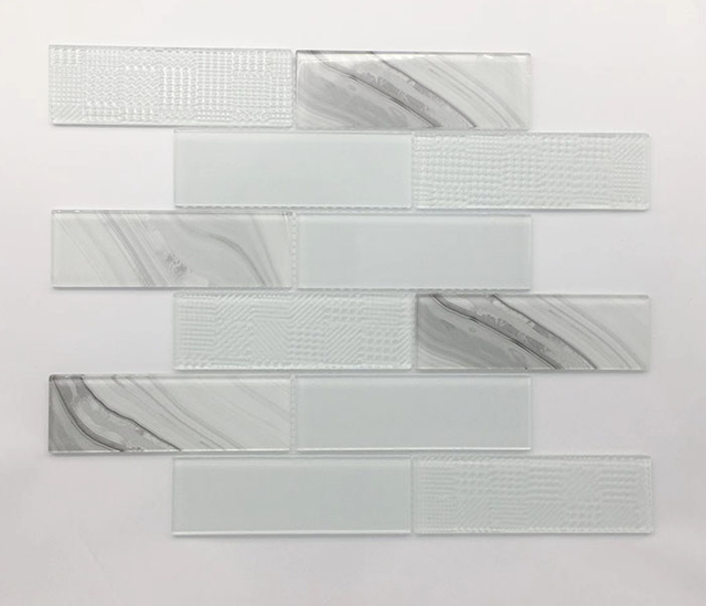 Favorable Price Kitchen Backsplash Back Splash Wall Tiles Rectangle Glass Mosaic