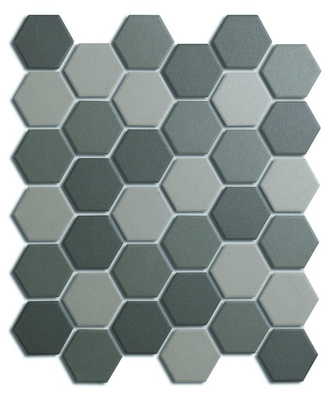 附图-Mix Color Hexagon Shape High Quality Marble Design Porcelain Mosaic