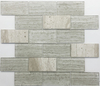 Cheap Price Gray White Kitchen Back Splash Wall Tiles Rectangle Glass Mosaic