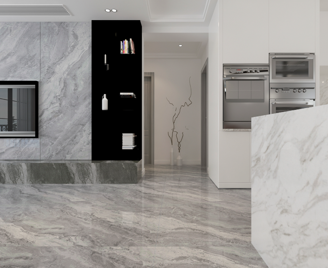 效果图-Grey Large Big Floor Tile 750x1500 Ceramic Porcelain Slab Floor (1)