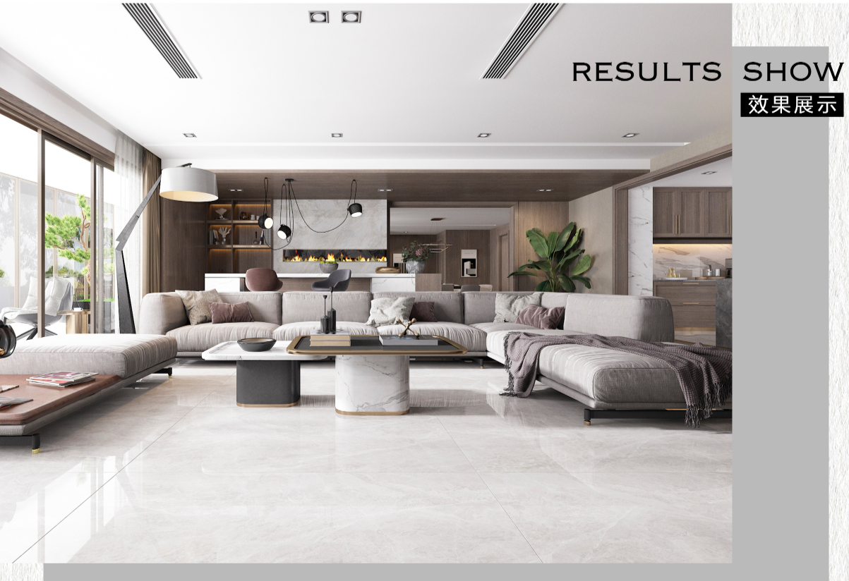 效果图-Luxury Bruce Book Match Natural Grey Marble Floor Tile 75x150mm Stone Slabs (2)