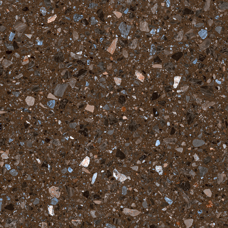 Dark Brown Terrazzo Futuro Glazed Marble Tiles For Household