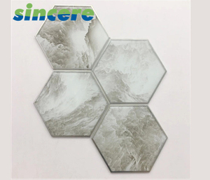 High Level Luxury Decoration Hexagon Glass Mosaic For Hotel Shopping Mall