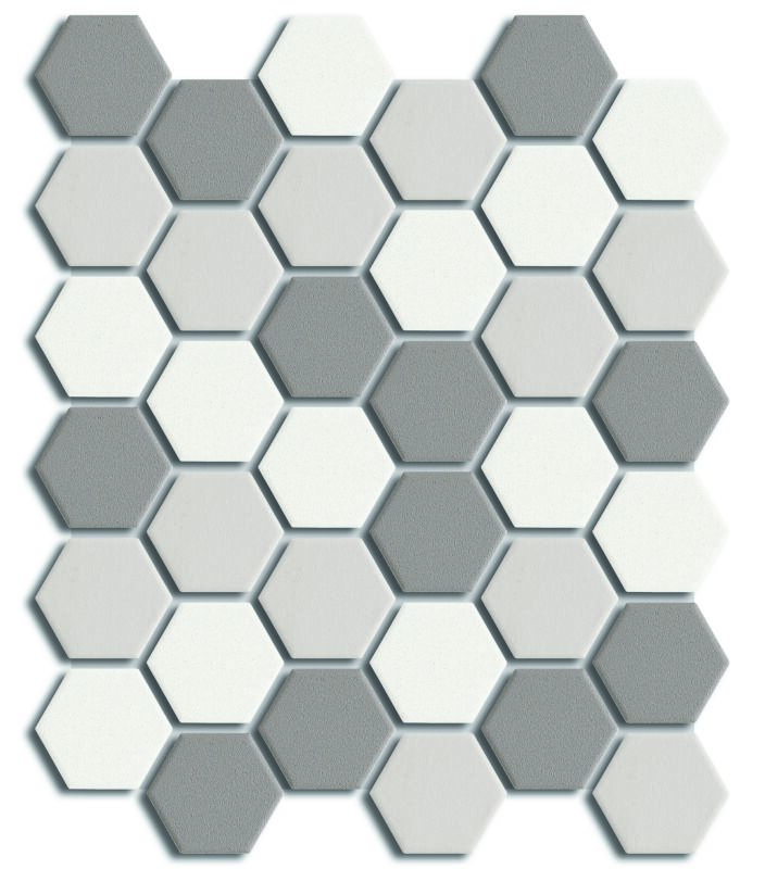 附图-2 Mix Color Hexagon Shape High Quality Marble Design Porcelain Mosaic