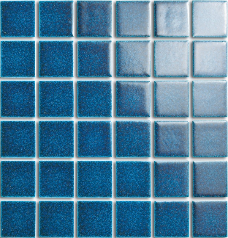 Colors Ceramic Swimming Pool Tile For Hotel Pool Ice Crack Square Mix Blue Porcelain Mosaic