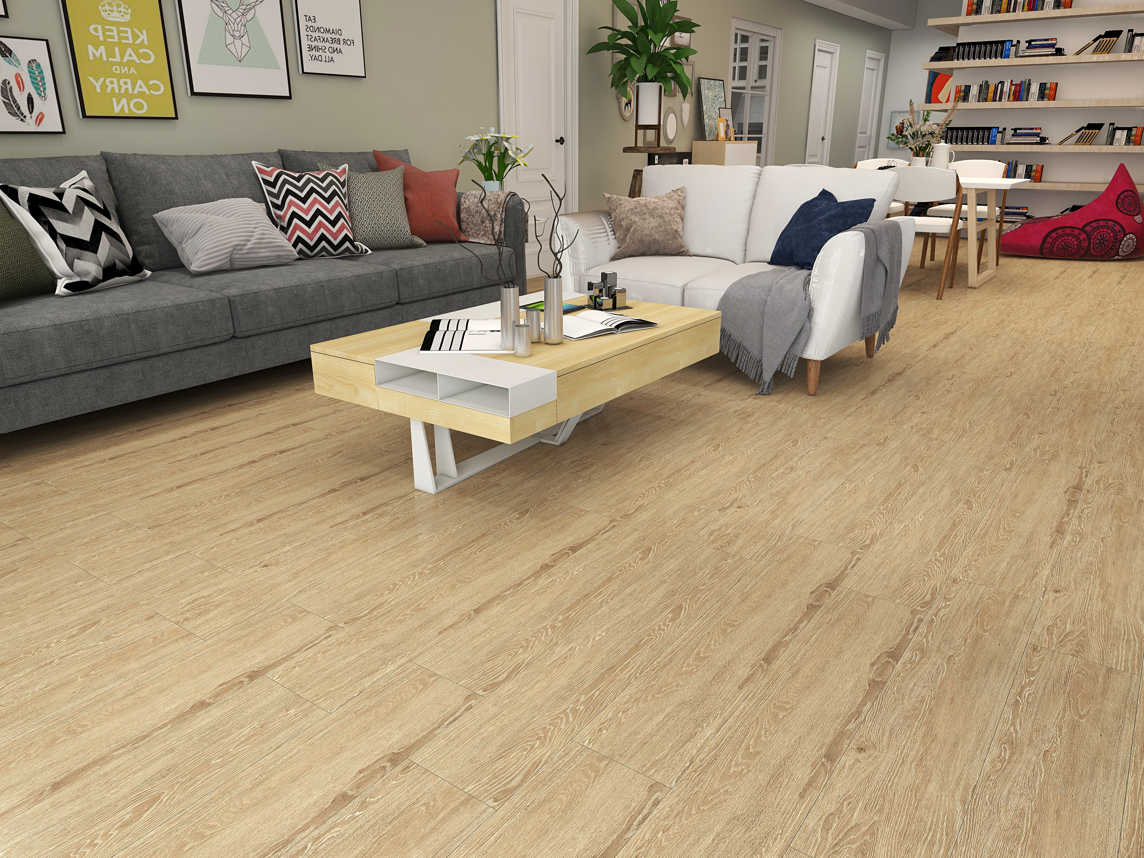 MWTD1023058效果图+Natural Wooden Grain 200x1000MM Indoor and Outdoor Anti-skid Rustic Porcelain Tiles