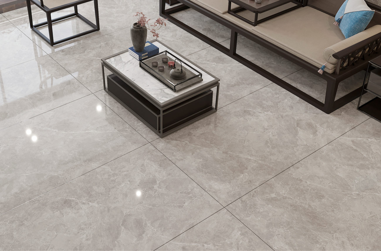 效果图-Building Materials Glazed Non-slip Grey Big Size Floor Porcelain Tiles